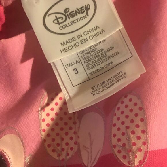 Disney Collection Minnie Mouse striped pink dress. Size 3. - Picture 3 of 4